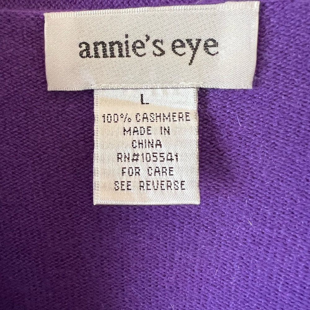 Annie’s Eye Cashmere V Neck Sweater L Liliac - Picture 2 of 9